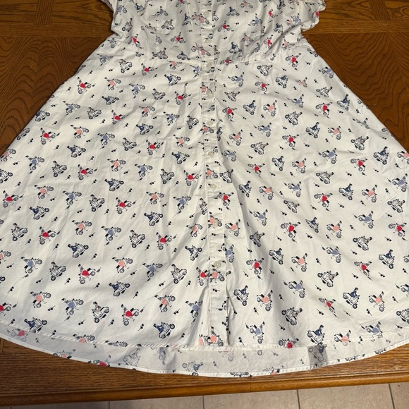 Boden Sophia Multicolor Vespa Moped Scooter Print Shirt Dress 14R Retro Inspired - Picture 11 of 16